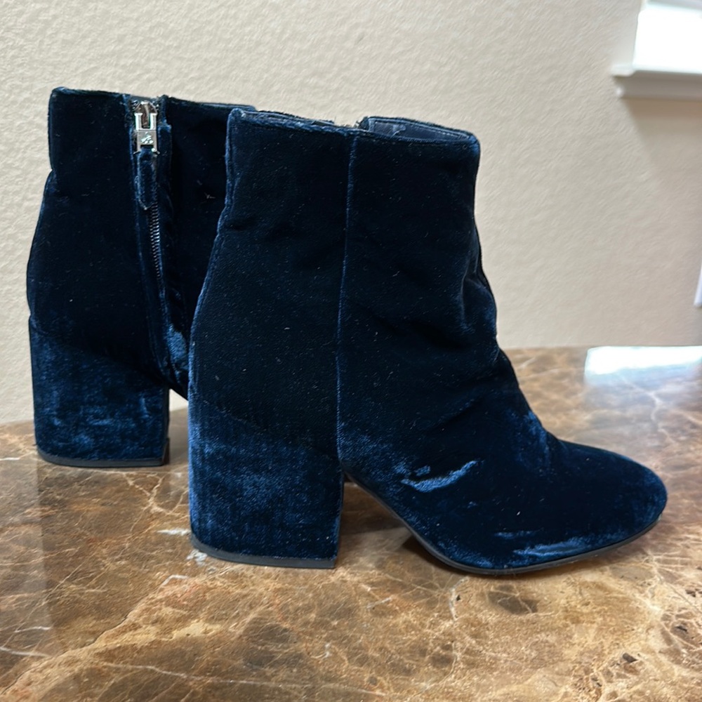 Sam Edelman blue velvet boots